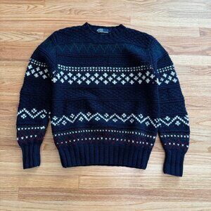 Vintage Polo Ralph Lauren Hand Knit Wool Sweater Small